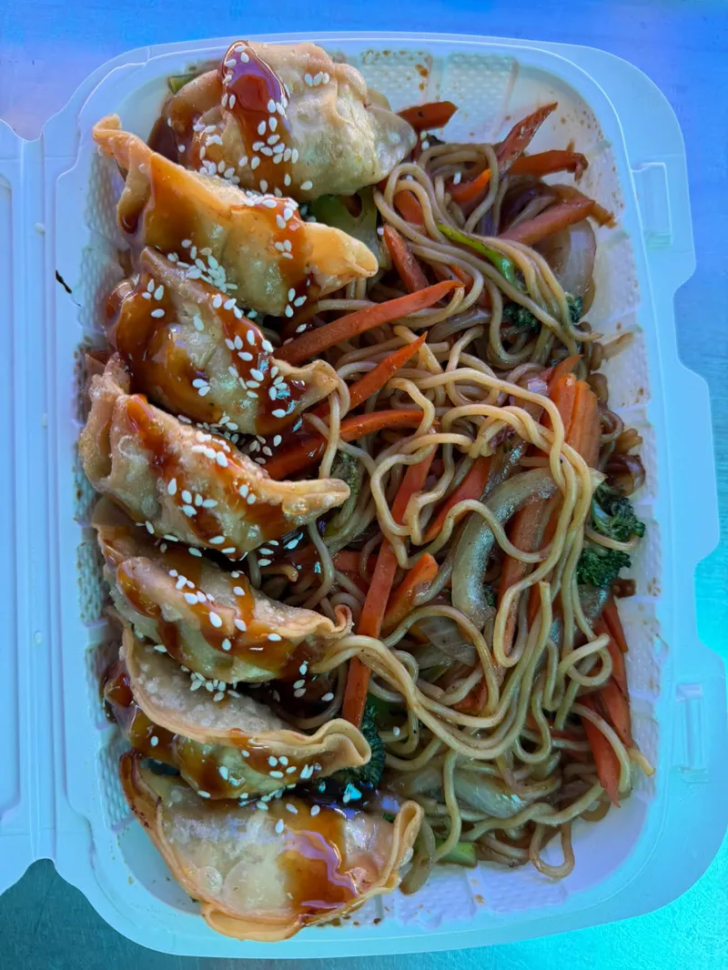 Real hibachi plate served at Hiroshi